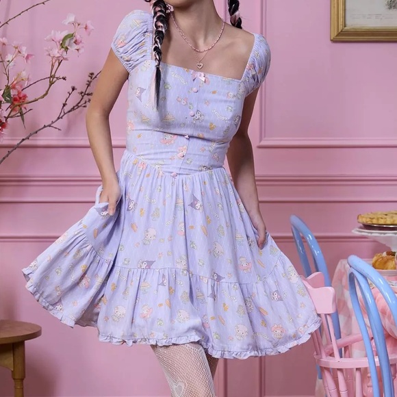 Hot Topic Dresses & Skirts - My‎ Melody Kuromi My Sweet Piano Tea Party Dress Hot Topic Sanrio